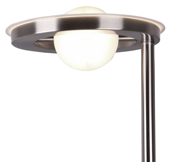 Trio Lighting Barrie LED mennyezeti lámpa olvasólámpával, matt nikkel, dimmelhető, Alu / szürke / cink, Nappali / Étkező, fém, Modern