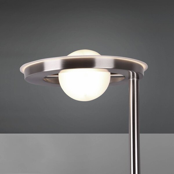 Trio Lighting Barrie LED mennyezeti lámpa olvasólámpával, matt nikkel, dimmelhető, Alu / szürke / cink, Nappali / Étkező, fém, Modern