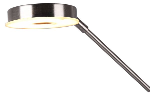 Trio Lighting Barrie LED mennyezeti lámpa olvasólámpával, matt nikkel, dimmelhető, Alu / szürke / cink, Nappali / Étkező, fém, Modern