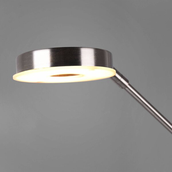 Trio Lighting Barrie LED mennyezeti lámpa olvasólámpával, matt nikkel, dimmelhető, Alu / szürke / cink, Nappali / Étkező, fém, Modern