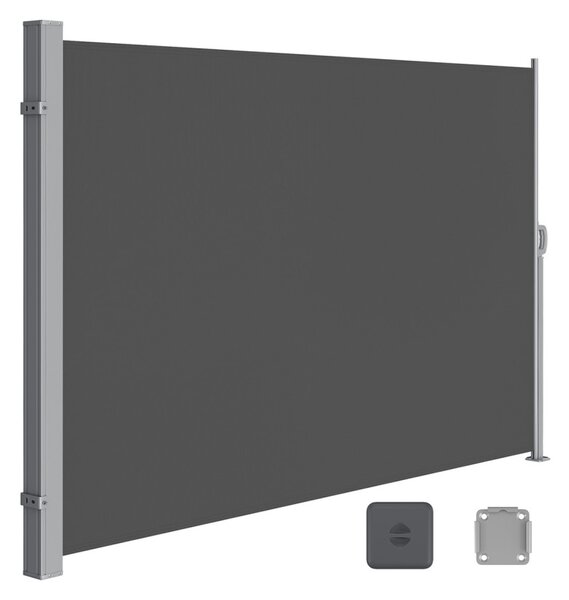 Oldalsó terasznapellenző, belátásgátló, szürke, 220 g/m² 180 x 300 cm
