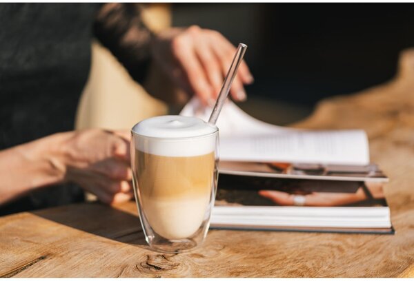 Üveg duplafalú bögre szett lattéhoz 6 db-os 350 ml – Vialli Design