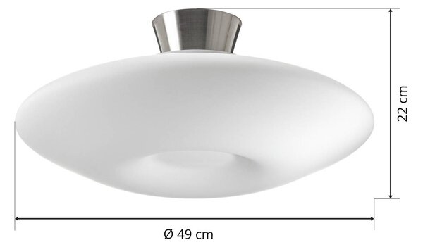 ORION Blanc mennyezeti lámpa, opálüveg, matt nikkel, dimmelhető, Fehér / opál, Nappali / Étkező, Üveg, Modern