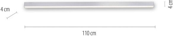 PURE LED mennyezeti lámpa Lines, 110 cm, ezüst, CCT, távirányító, dimmelhető, Alu / szürke / cink, Nappali / Étkező, Alumínium, Modern