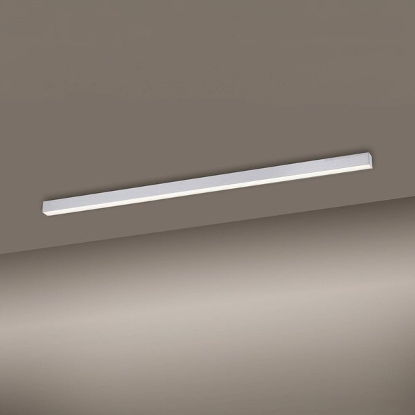 PURE LED mennyezeti lámpa Lines, 110 cm, ezüst, CCT, távirányító, dimmelhető, Alu / szürke / cink, Nappali / Étkező, Alumínium, Modern