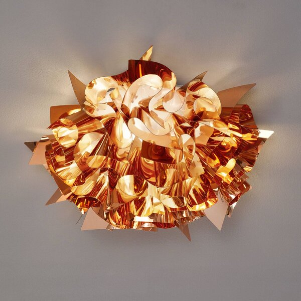 Slamp Veli design mennyezeti lámpa, Ø 53cm, réz, dimmelhető, Réz, Nappali / Étkező, Műanyag, Dizájn