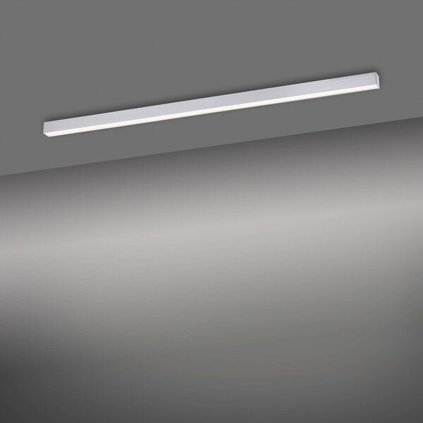 PURE LED mennyezeti lámpa Lines, 110 cm, ezüst, CCT, távirányító, dimmelhető, Alu / szürke / cink, Nappali / Étkező, Alumínium, Modern