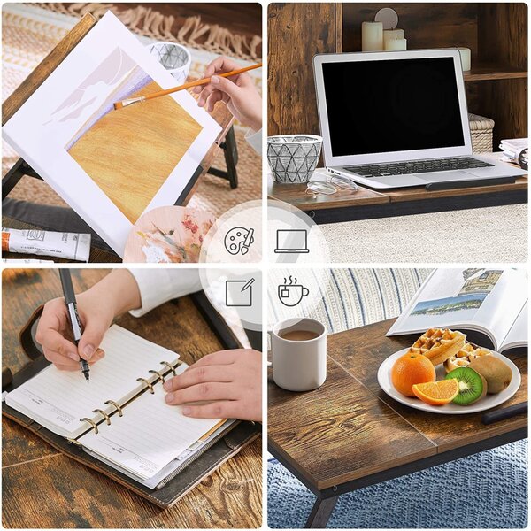 Laptop asztal, rusztikus barna 71x35cm