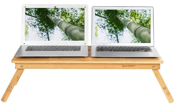 Bambusz laptop asztal állítható magasság 71x35cm