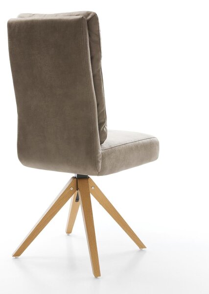 DELIFE Étkezőszék Pela-Flex mikroszálas taupe vintage fa láb szögletes természetes zsákrugós