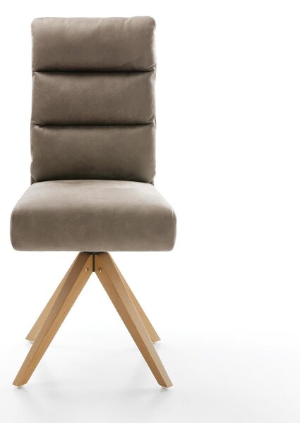 DELIFE Étkezőszék Pela-Flex mikroszálas taupe vintage fa láb szögletes természetes zsákrugós