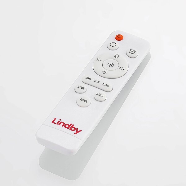 Lindby Hudsona LED mennyezeti világítás, Ø 49 cm, fa, barna, dimmelhető, Sötét fa, Nappali / Étkező, Fa, Modern