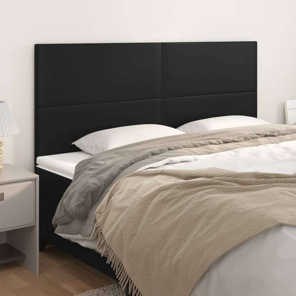 VidaXL Fekete Műbőr Fejtámla Szett - 4 db - 100x5x78/88 cm