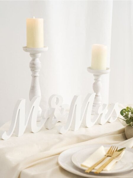 Sinsay - Álló esküvői dekoráció Mr & Mrs - fehér