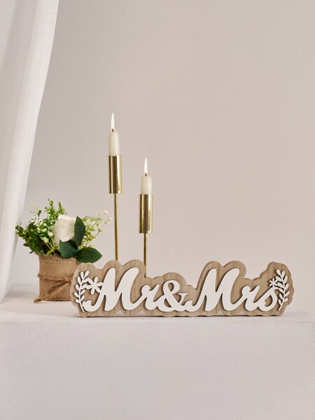 Sinsay - Esküvői dekoráció Mr & Mrs felirattal - bézs