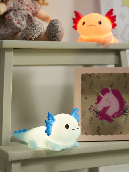 Sinsay - Gyerek LED éjjeli lámpa axolotl formában - világoskék