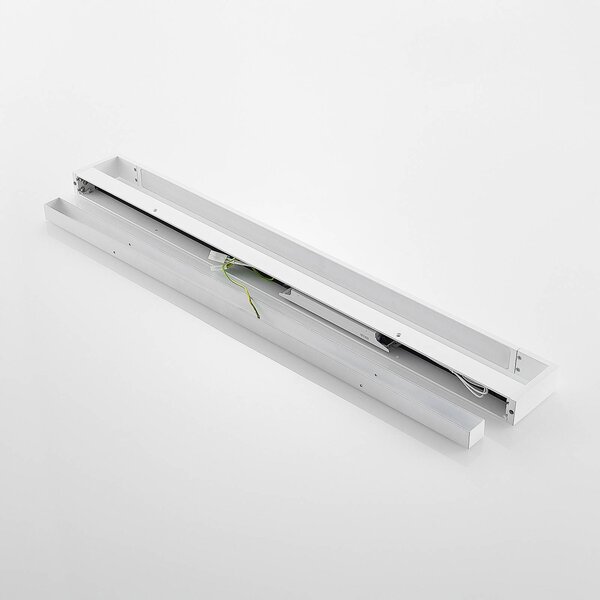 Arcchio LED fali világítás Jora, 90 cm, fehér, forgatható, IP44, Fehér / opál, Fürdőszoba, Alumínium, Modern