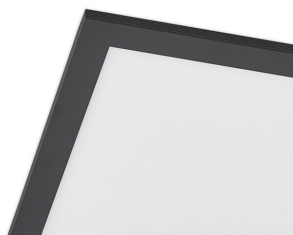 Lindby LED panel Nelios, 40 x cm, 4,000K, fekete, fém, Fekete, Konyha, Alumínium, Modern