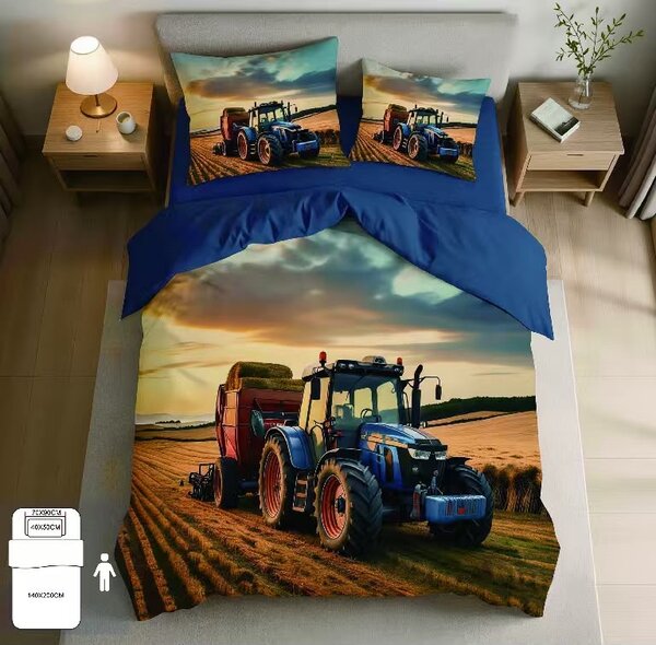 TRAKTOR – BETAKARÍTÁS| 140x200 cm | 3 részes szett Méret: Standard méret: 1x 140x200 + 1x 70x90 + 1x 40x50