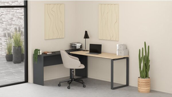 Íróasztal tölgyfa dekoros asztallappal 60x150 cm Sign – Tvilum