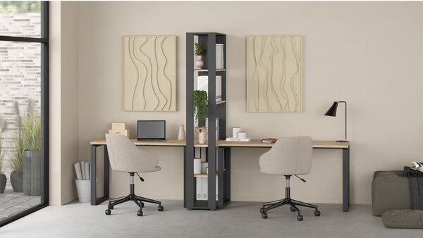 Íróasztal tölgyfa dekoros asztallappal 60x150 cm Sign – Tvilum