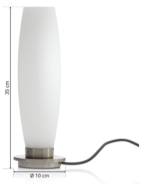 Paul Neuhaus Tyra asztali lámpa, üveg, Ø 10 cm, fényerőszabályzó, G9, dimmelhető, Nappali / Étkező, Üveg, Modern