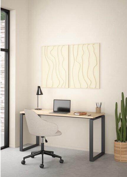 Íróasztal tölgyfa dekoros asztallappal 60x150 cm Sign – Tvilum