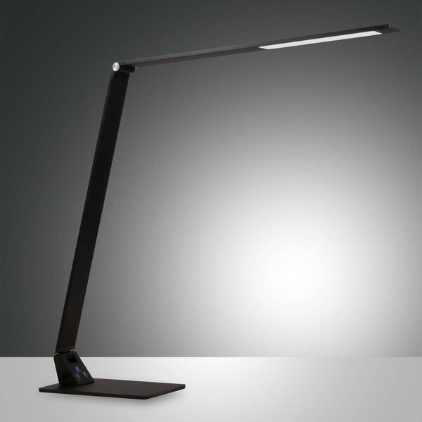 Fabas Luce LED lámpa Wasp, érintésszabályozóval, fekete, dimmelhető, Fekete, Dolgozószoba / Iroda, fém, Modern