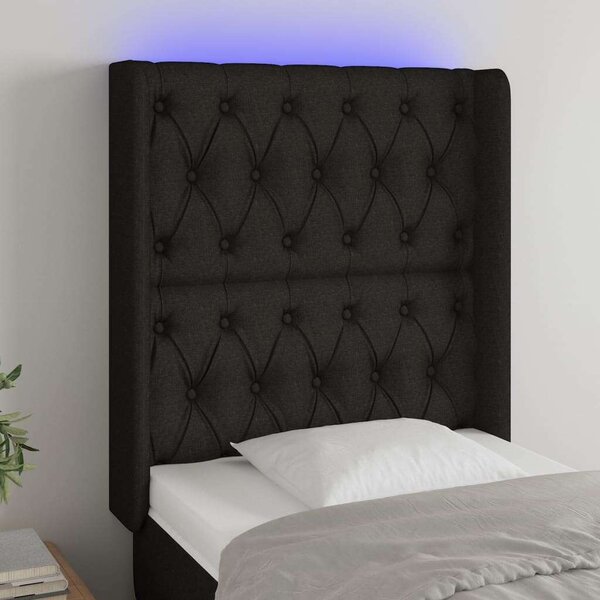 VidaXL LED-es Fejtámla - Fekete Szövet - 83x16x118/128cm