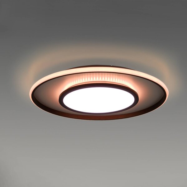 JUST LIGHT. GmbH LED mennyezeti lámpa Arenda Ø60cm, RGB/CCT, szab., dimmelhető, Fekete, Nappali / Étkező, Alumínium, Modern