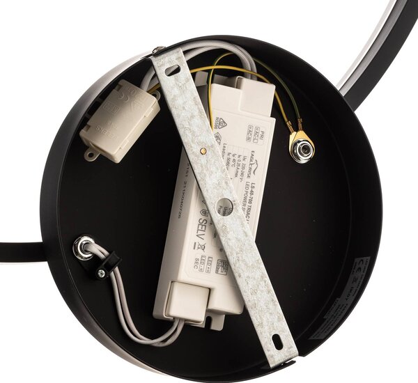 Fabas Luce LED mennyezeti lámpa Giotto 1 égős, fekete, dimmelhető, Fekete, Nappali / Étkező, fém, Modern