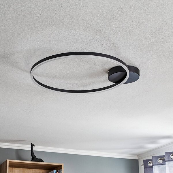 Fabas Luce LED mennyezeti lámpa Giotto 1 égős, fekete, dimmelhető, Fekete, Nappali / Étkező, fém, Modern