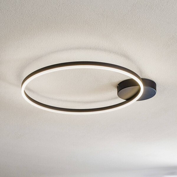 Fabas Luce LED mennyezeti lámpa Giotto 1 égős, fekete, dimmelhető, Fekete, Nappali / Étkező, fém, Modern