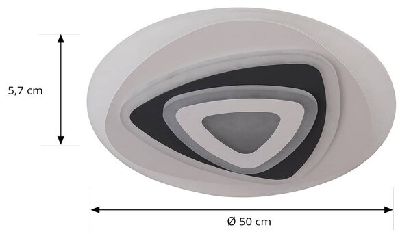 Lindby Rebeka LED mennyezeti világítás, Ø 50 cm, CCT, távirányítóval, dimmelhető, Fehér / opál, Nappali / Étkező, Műanyag, Modern