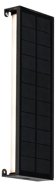 Kültéri fali lámpa fekete 30 cm LED-del, 4 fokozatban szabályozható, napelemmel - Serena