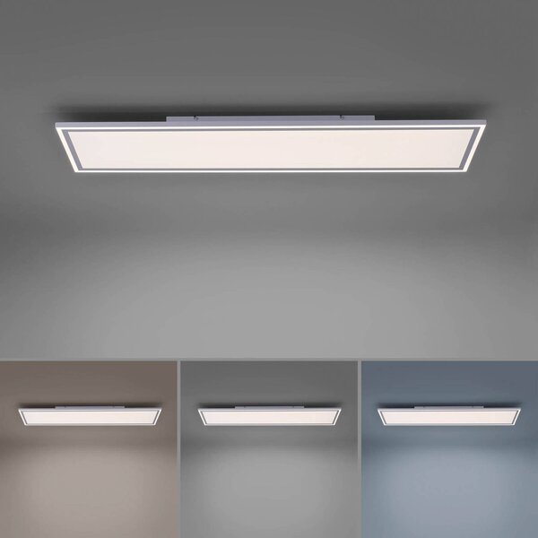 JUST LIGHT. GmbH LED panel Edging, tunable white, 121 x 31 cm, dimmelhető, Fehér / opál, Konyha, Műanyag, Modern