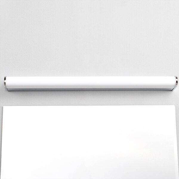 Lindby LED fali lámpa Philippa, lekerekített, 58cm, króm, IP44, Króm / ezüst, Fürdőszoba, fém, Modern