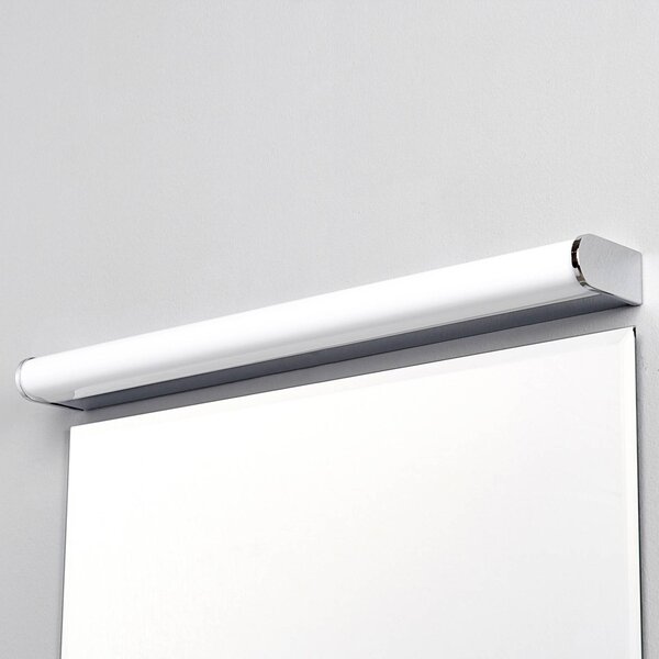 Lindby LED fali lámpa Philippa, lekerekített, 58cm, króm, IP44, Króm / ezüst, Fürdőszoba, fém, Modern