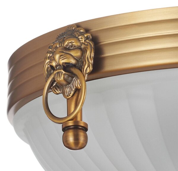 ORION Rocca mennyezeti lámpa klasszikus kivitelben 31cm, dimmelhető, Bronz / antik sárgaréz, Nappali / Étkező, fém, Antik