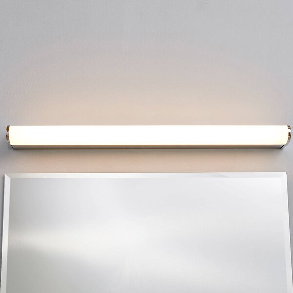 Lindby LED fali lámpa Philippa, lekerekített, 58cm, króm, IP44, Króm / ezüst, Fürdőszoba, fém, Modern