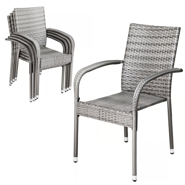 Deuba Comfort rattan székek 4 db - szürke