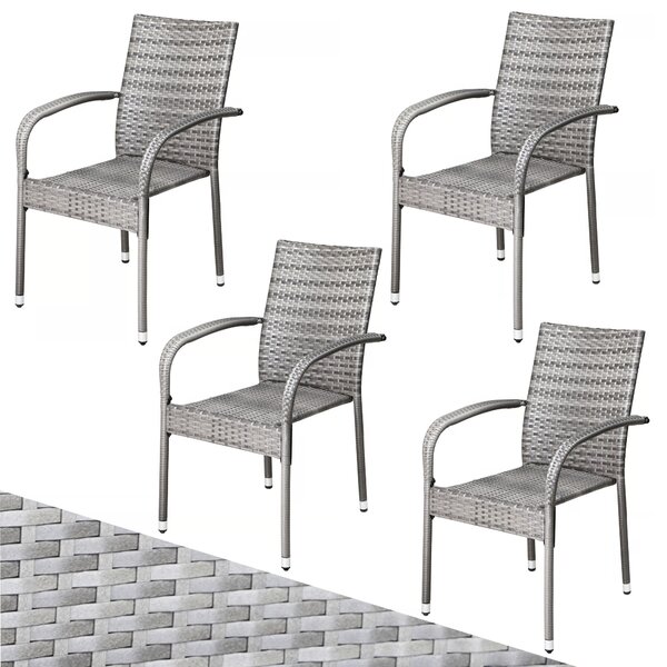 Deuba Comfort rattan székek 4 db - szürke