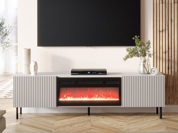 TV-állvány Studium, Közepes sűrűségű farostlemez, Laminált forgácslap, 53x181x42cm, Kasmír