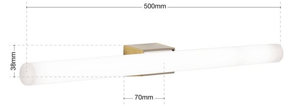 ORION LED tükör lámpa Visagist, antik sárgaréz tartó, Bronz / antik sárgaréz, Nappali / Étkező, fém, Modern