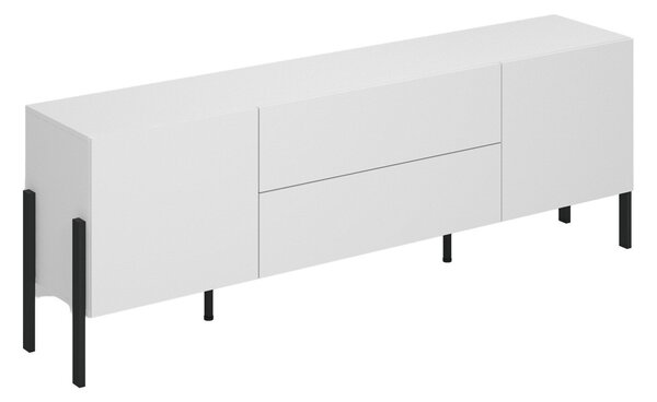TV-állvány Etsore 102, Laminált forgácslap, 70x204x40cm, Fehér