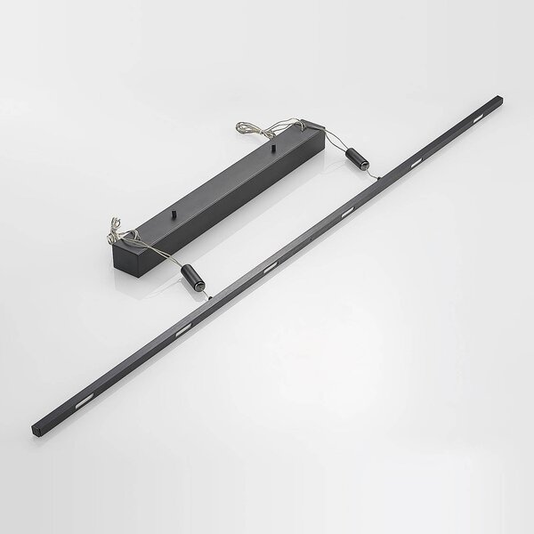 Lucande LED-es függőlámpa Stakato, 140 cm, 6 lámpás, fényerőszabályzóval,, dimmelhető, Fekete, Nappali / Étkező, fém, Modern
