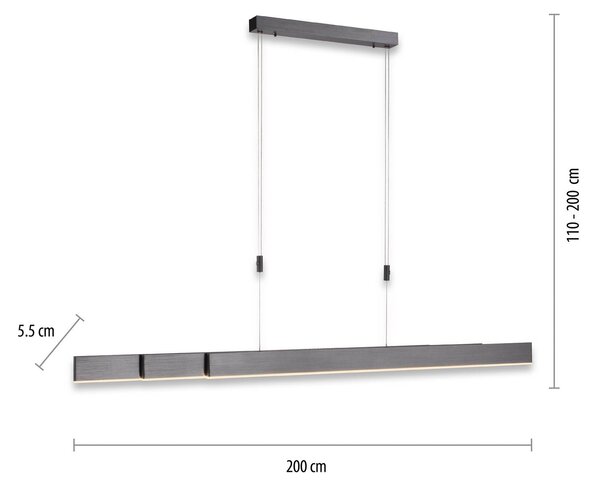 PURE Moto LED lógó világítás, platina, dimmelhető, CCT, dimmelhető, Alu / szürke / cink, Nappali / Étkező, fém, Modern