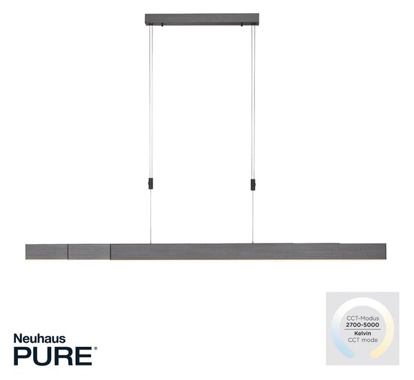 PURE Moto LED lógó világítás, platina, dimmelhető, CCT, dimmelhető, Alu / szürke / cink, Nappali / Étkező, fém, Modern