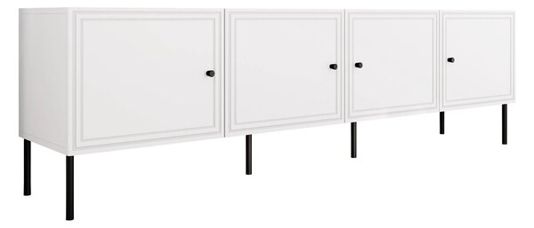 TV-állvány Celra I, Közepes sűrűségű farostlemez, Laminált forgácslap, 60x201x40cm, Fehér