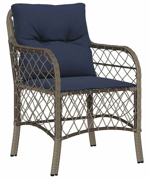 Kert étkező szett párnával 9 pcs Szürke és fekete Rattan